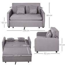 Scegli il colore del tuo divano: Homcom Divano Letto 2 In 1 Con Vano Contenitore E Design Moderno Letto Singolo Imbottito E Rivestito In Lino Grigio