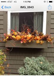 Fall Window Box I Have Pinecones Pumpkins This Is My Favorite So Far Fall Flower Boxes Window Box Flowers Fall Window Boxes