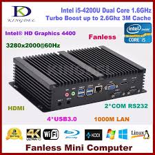 Fanless Htpc Desktop Pc Intel Core I3 4010u I3 5005u I5 4200u Dual Core Intel Hd Graphics Hdmi 2 Com Rs232 Vga Mini Vga Htpc