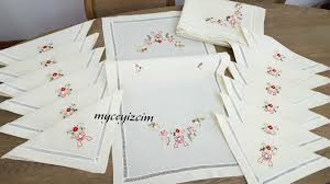 Rokoko Islemeli Masa Ortusu Takimi Nakis Brezilya Nakisi Kanavice