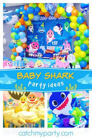 Diy Baby Boy 1st Birthday Decoration Ideas For Boy Baby Shark Birthday Baby Shark 1st Birthday Party Catch My Party Boy Birthday Parties Shark Theme Birthday Shark Birthday Party