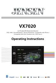 In this jensen vx7022 review, we'll be examining their double din car stereo with a large touch display control panel. Jensen Vx7020 Operating Instructions Manual Pdf Download Manualslib