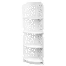 Don't have a fireplace to anchor your scheme? Corner Shelf Shelving Unit White Corner Shelving Unit Storage Shelf Bookcase Decor Display Rack Shelf For Bedroom Living Room Kitchen Office Classic Floral Cut Out Pattern 4 Tier Walmart Com Walmart Com