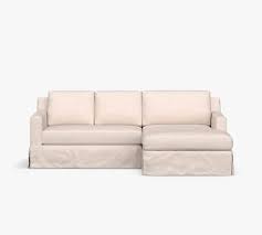 This sofa works great in offices, dens, rec. York Square Arm Slipcovered Sofa With Chaise