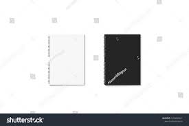 Blank Black And White Closed Notebook Mockup Set Isolated 3d Rendering Empty A4 Jotter Mock Up Front View Clear Bloc Jotter 3d Rendering Planner
