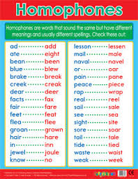 homophones literacy school poster