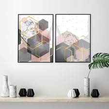 Set Of 2 Printable Blush Pink Grey Gold Geometric Art Prints Etsy Pink Bedroom Decor Pink Gray Bedroom Wall Decor Trends