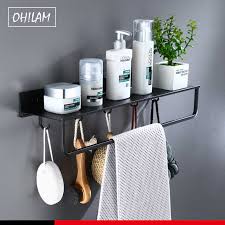 black bathroom shelves 30 60cm lenght