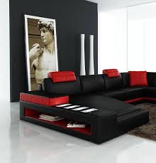Painting the doors black throughout a modern living room give it. Maxwest 622 Br Modern Black Red Bonded Leather 4pcs Sectional 622 Br