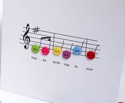 Handmade Birthday Greeting Card For Teacher Happy Birthday Music Card Birthday Card With Button Notes Paper Handmade Greeting Card Etsy Uk Greeting Cards Handmade Birthday Cards Diy Happy Birthday Music