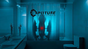 Rock Some Portal Shower Curtains Like It Was 1953 Portal 2 Portal Game Aperture Science