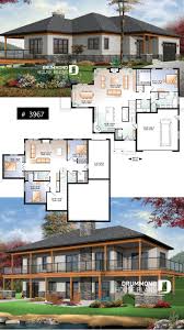 Discover The Plan 3967 The Belvedere Which Will Please You For Its 5 4 Bedrooms And For Its Cottage Chalet Cabin Styles Lake Front House Plans Basement House Plans Lake House Plans