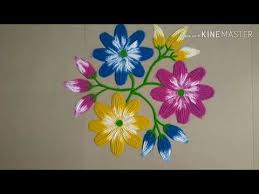 Very Easy And Beautiful Shedding Flowers Rangoli Design By Aarti Shirsat Top Rangolis Youtub Rangoli Designs Small Rangoli Design Rangoli Designs Images