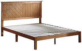 benjara brown twin size anti skid wooden bed frame with headboard bed frame and headboard wooden bed frames wooden bed