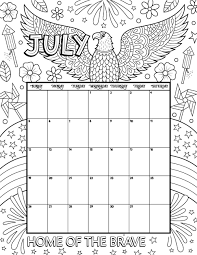 Diy printable coloring page, coloring book printablesavvy. July Calendar Coloring Pages Coloring Pages Coloring Pages For Kids And Adults