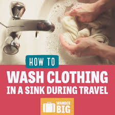 hand wash clothes in a sink