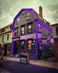 Purelysalem On Instagram I M Digging The Purple Lighting Highlighting The Gambrel Shape Of The Crow Hav Purple Lighting Gambrel Halloween Outdoor Decorations