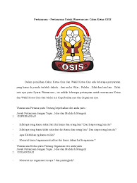 Artikel ini berfungsi sebagai cheat sheet. Tes Anggota Osis