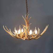 Mule Deer Antler Chandelier 6 Light