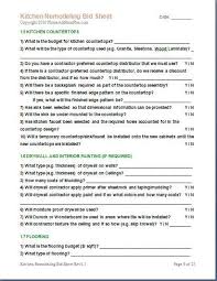 Salary of a kitchen & bath designer. Bid Sheet Proposal Templates Kitchen Remodel Remodel