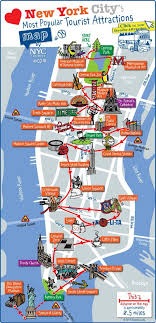Tourist Map Of New York City Attractions Sightseeing Museums Sites Sights And Landmarks New York Travel Map Of New York New York City Travel