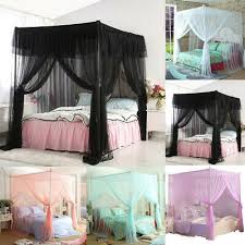 Tie sheer bed canopy curtain set. Canopy Bed With Curtains Whaciendobuenasmigas