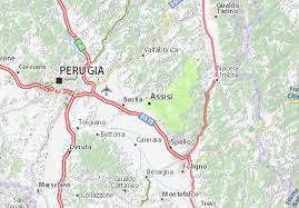 Carte geografiche plastificate bifacciali, politiche da un lato e fisiche dall'altro, in formato 100 x 140. Mappa Michelin Assisi Pinatina Di Assisi Viamichelin
