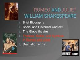 In romeo and juliet, shakespeare creates a world of violence and generational conflict in which two young people fall in love and die because of that love. Themes Motifs Symbols