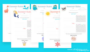2021 calendar template are available in all 3 formats pdf, word & excel. Printable Summer Rules Checklist For Long Summer Holidays