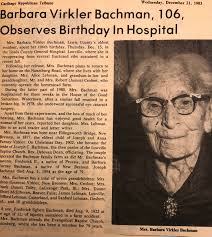 Barbara Mary Virkler Bachman (1877-1984)