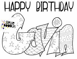 Cute animal themes, birthday hats, balloons, cards, and cakes. Happy Birthday Gavin Free Printable Coloring Page Stevie Doodles Free Printable Coloring Pages