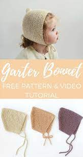 Click For This Adorable Free Bonnet Knitting Pattern And Video Tutorial It S Written For N Baby Hats Knitting Baby Hat Knitting Pattern Baby Knitting Patterns