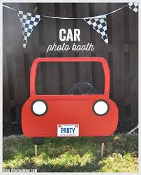 Boy Car Themed Birthday Party For 2 Year Old Diy Car Photo Booth Vicky Barone Car Birthday Theme Cars Theme Birthday Party Race Car Birthday Party