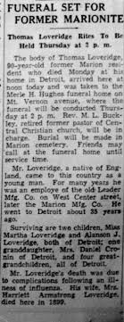 Obituary for Thomas Loveridge (Aged 90)