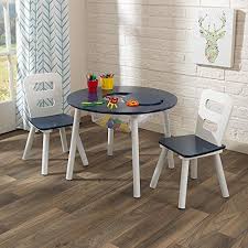 Kidkraft Round Table And 2 Chair Set White Navy Kidkraft Table Table And Chairs Wooden Table And Chairs
