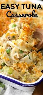 Mix the cream of chicken, mayonnaise and milk together in a large bowl. Easy Tuna Casserole Classic Comfort Food Spend With Pennies