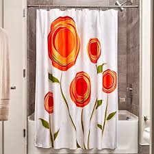 See more ideas about shower orange, shower curtain, orange shower curtain. Amazon Com Idesign Fabric Marigold Shower Curtain For Master Guest Kid S College Dorm Bathroom 72 X 72 Orange And Red Home Kitchen