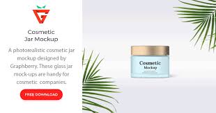 Download Glass Cosmetic Jar Mockup Graphberry Com