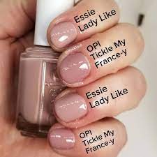 Essie eternal optimist vs ladylike. Comparison Swatches Essie Lady Like Index Ring Opi Tickle My France Y Middle Pinky Natural Nail Polish Color Nails Essie Nail Colors