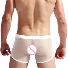 See Through Men Boxer Briefs Front O-ring Hoop Underwear Removeable Bugle  Pouch Boxer Shorts Porn Jocky Boxershorts Man - AliExpress