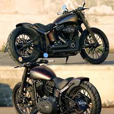 Thunderbike Customized Harley Davidson Softail Slim With New Fork Covers Wheels Harleydavidsonsoftailslim Motorrad Scrambler Motorrad Harley Davidson