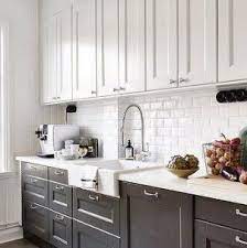 Dark kitchen cabinets are stunning, and picking the right countertop color to pair with your dark cabinets can make all the difference on your kitchen's style. Kitchen Cabinets Dark Bottom Light Top Gray 50 Super Ideas Upper Kitchen Cabinets Kitchen Cabinets Black And White New Kitchen Cabinets