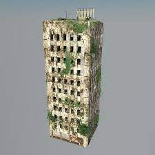 Destroyed Building Ruin 3d Model Building Ruins Destroyed