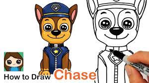 How To Draw Chase Easy Paw Patrol Youtube Paw Drawing Paw Patrol Coloring Paw Patrol