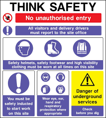 Think Safety Sign Health And Safety Poster Construction Site Safety Workplace Safety Slogans