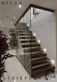 Floating Staircases Black Walnut Floating Staircase Modern Staircase Glass Stairs Glass Staircase