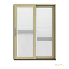 Jeld Wen 60 In X 80 In W 2500 Contemporary Desert Sand Clad Wood Right Hand Full Lite Sliding Patio Door W Unfinished Interior