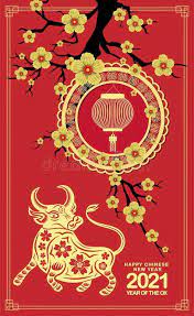 Happy Chinese New Year 2021 Ox Zodiac Sign Cherry Blossom Background For Chinese New Chinese New Year Background Happy Chinese New Year Chinese New Year Card
