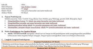 Oleh sebab itu rpp perlu di susun dengan sangat baik. Rpp Daring Seni Budaya Kelas 10 Semester 1 Revisi Terkini Info Pendidikan Terbaru