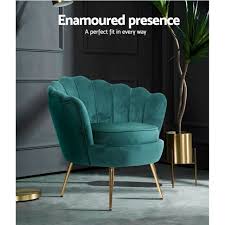 Artiss Armchair Lounge Chair Accent Armchairs Retro Single Sofa Velvet Seat Retro Lounge Retro Armchair Accent Chairs